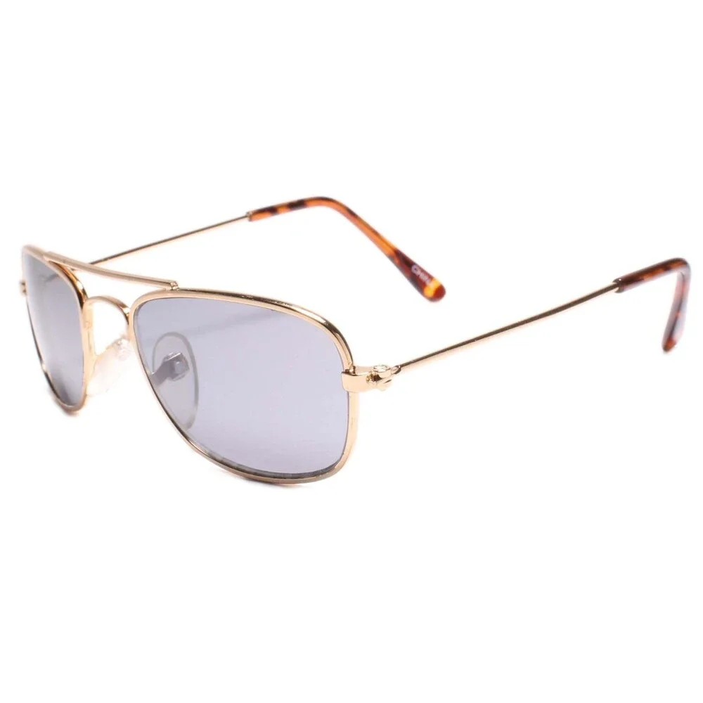 Kids 0-2 year Rectangle Gold Sunglasses 100% UV Protection